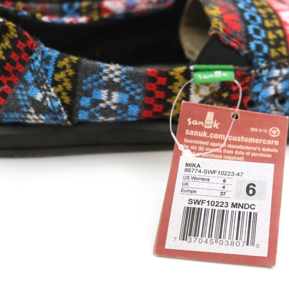 Sanuk Sidewalk Surfers Mika Multi Nordic Red Shoes - Picture 5 of 7